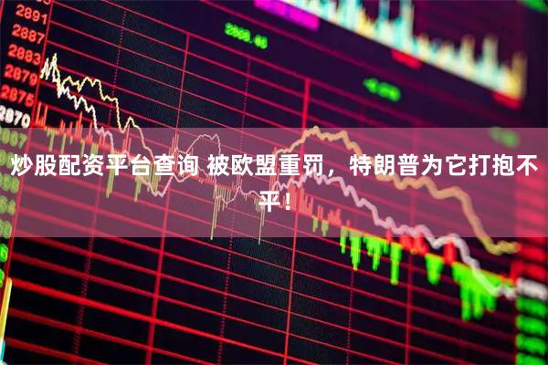 炒股配资平台查询 被欧盟重罚，特朗普为它打抱不平！